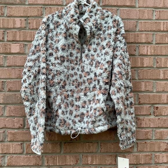 Junior’s SO Cozy Leopard Print Fleece Jacket - Picture 1 of 6